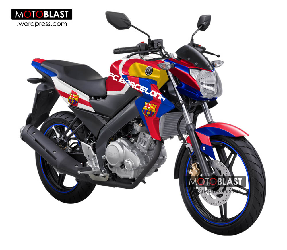 New Vixion Modif Striping Bertema Kan Barcelona Ajiib Banget