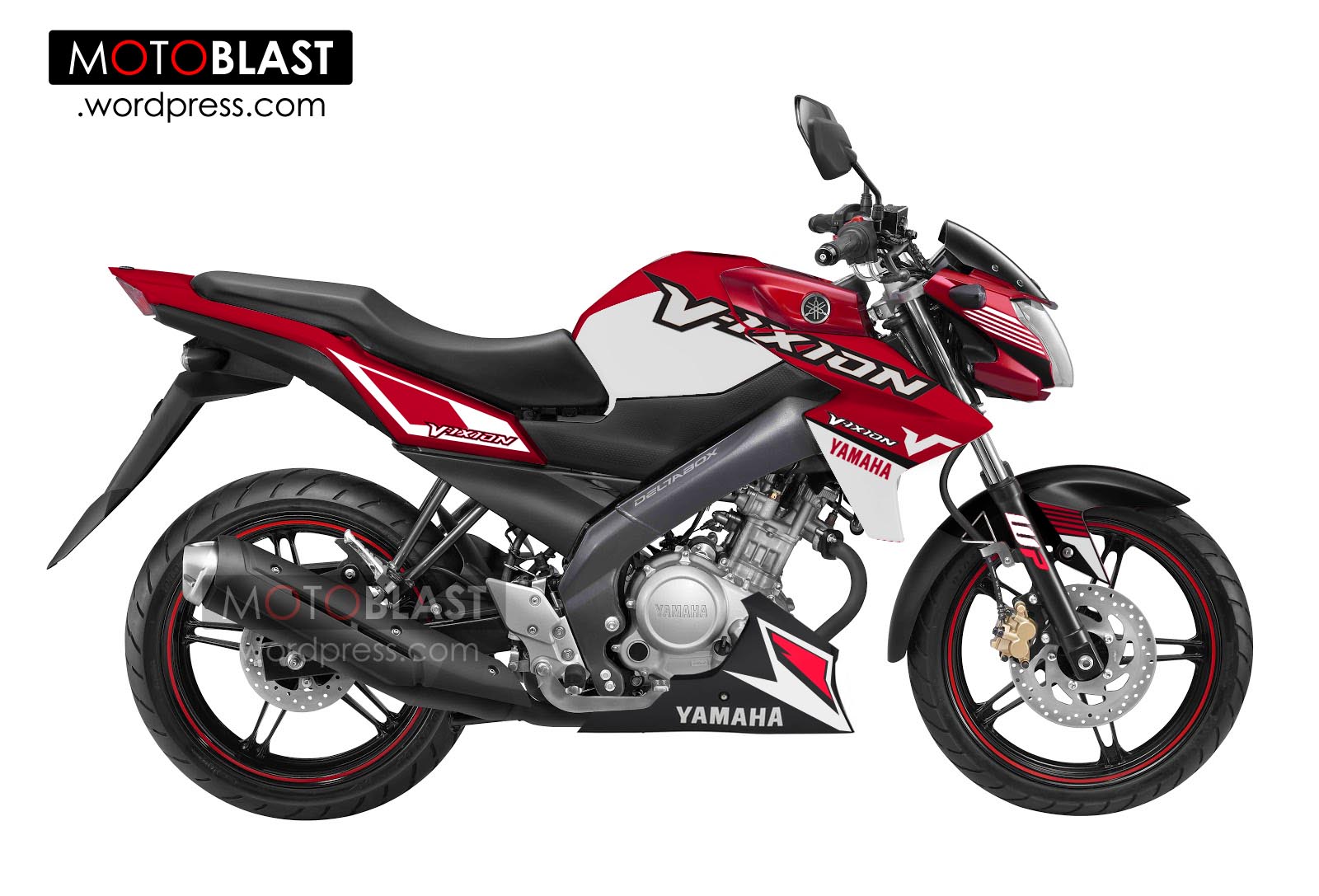 Modif Striping New Vixion Red Ala KTM MOTOBLAST