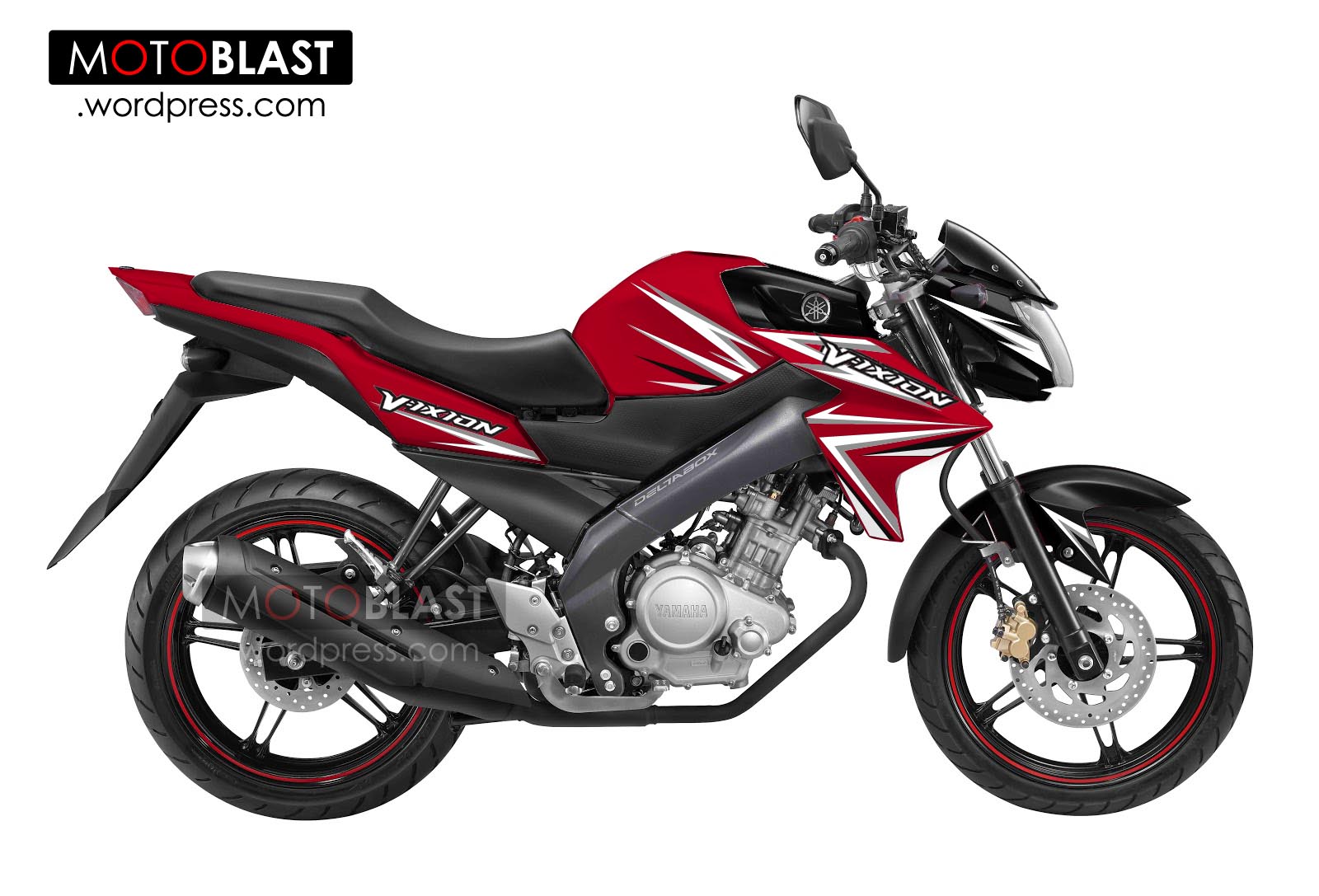 Modif Striping New Vixion Merah Lighting Style MOTOBLAST