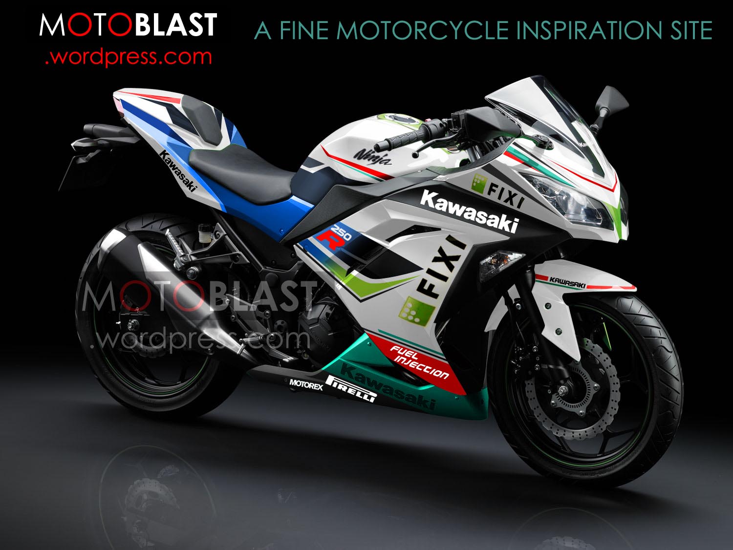 Modif Striping Kawasaki Ninja250R FI White Ala WSBK Special