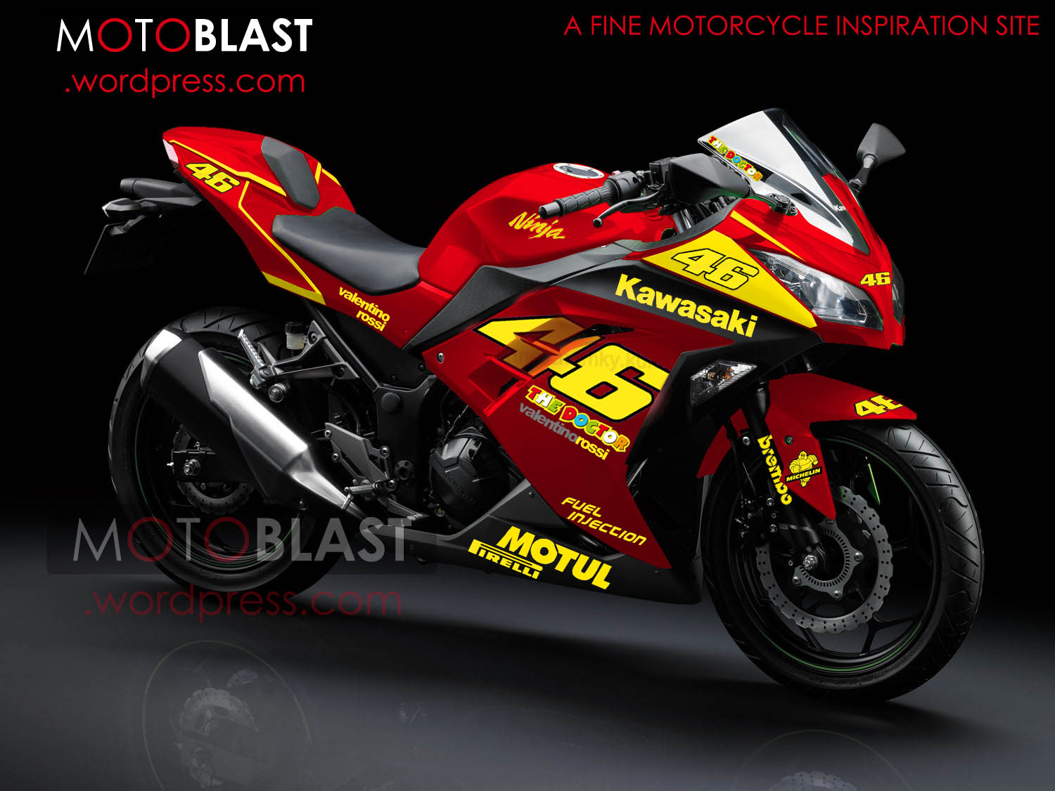 Modif Striping Kawasaki Ninja 250r FI Red2 MOTOBLAST