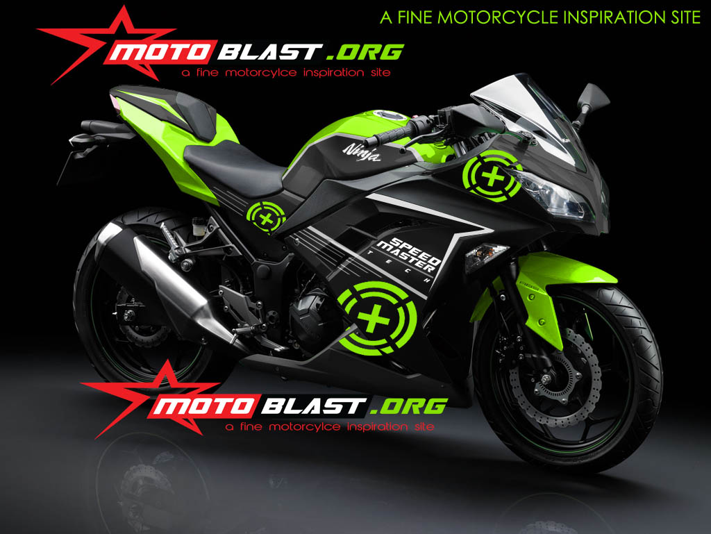 Modif Striping Kawasaki Ninja 250r FI Black Green Plus2 MOTOBLAST