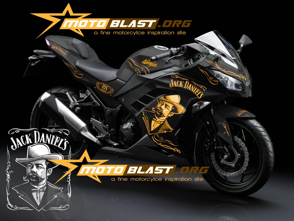Modif Striping Kawasaki Ninja 250r FI Black Jack Daniel4 MOTOBLAST