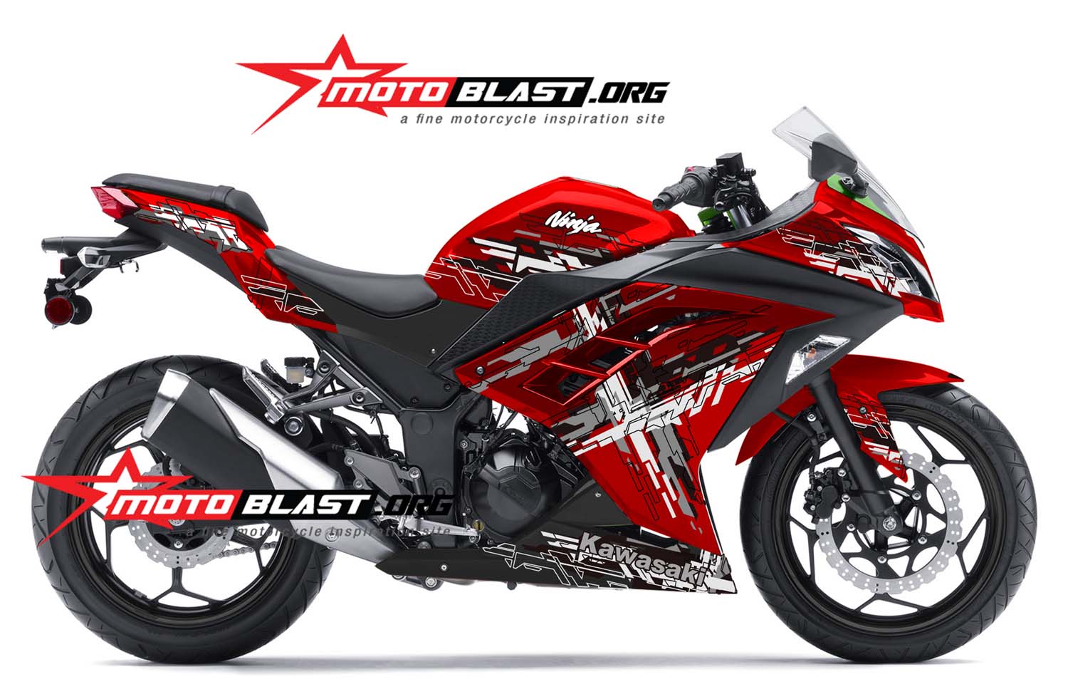 Ninja 250 FI MERAH TECHNO Motoblast MOTOBLAST