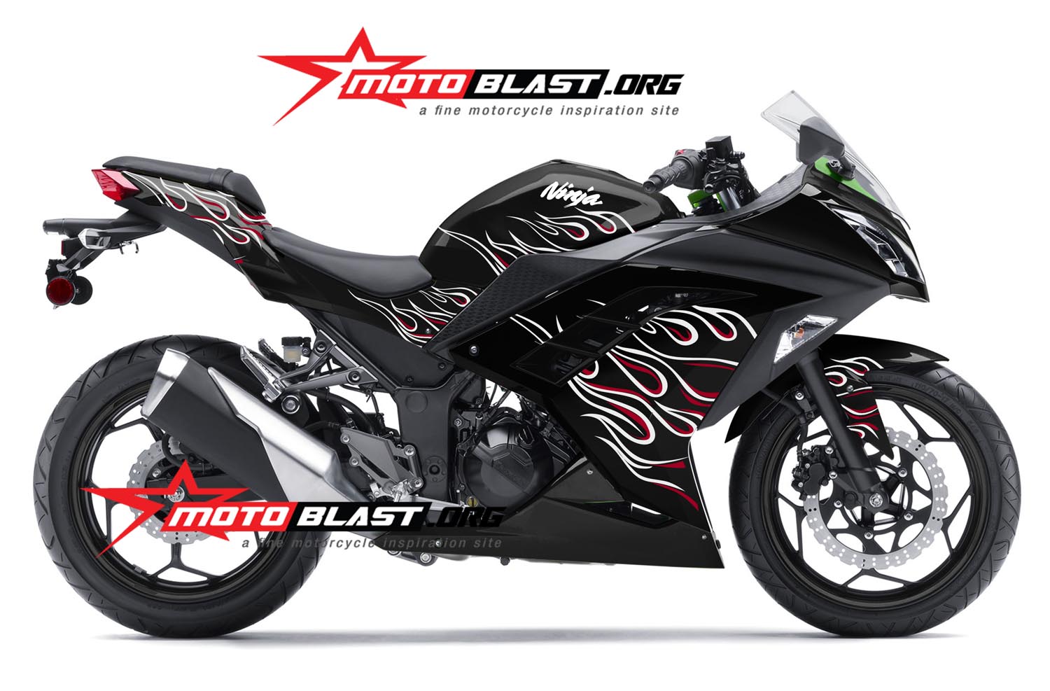 Modif Striping Kawasaki Ninja 250R FI - Black Fire 
