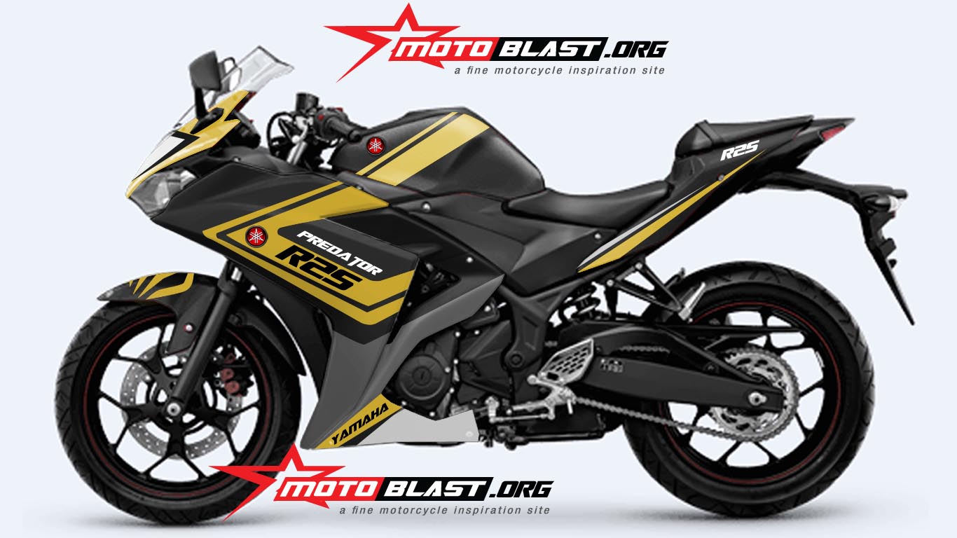 Modif Striping Yamaha R25 Black Elegan 2014 MOTOBLAST