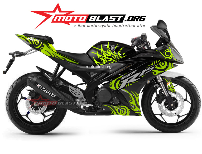 Yamaha R15 black white simple tribal 3  MOTOBLAST