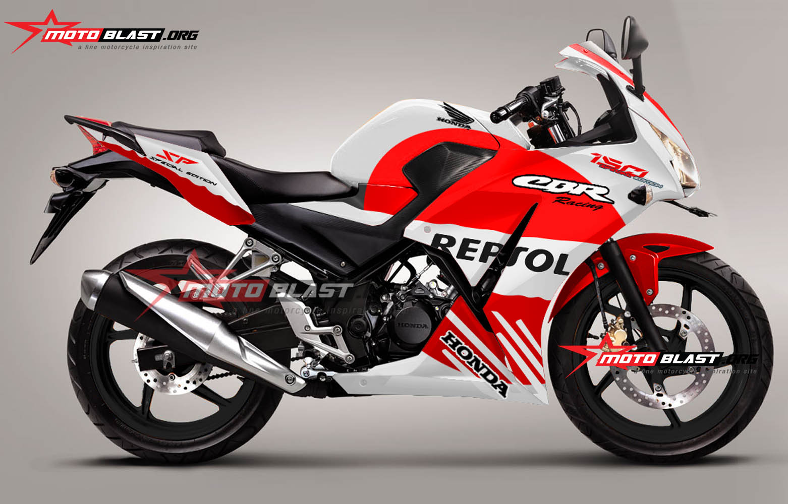 Modif Striping Honda CBR150R Lokal Repsol Ala NSR RWB Version