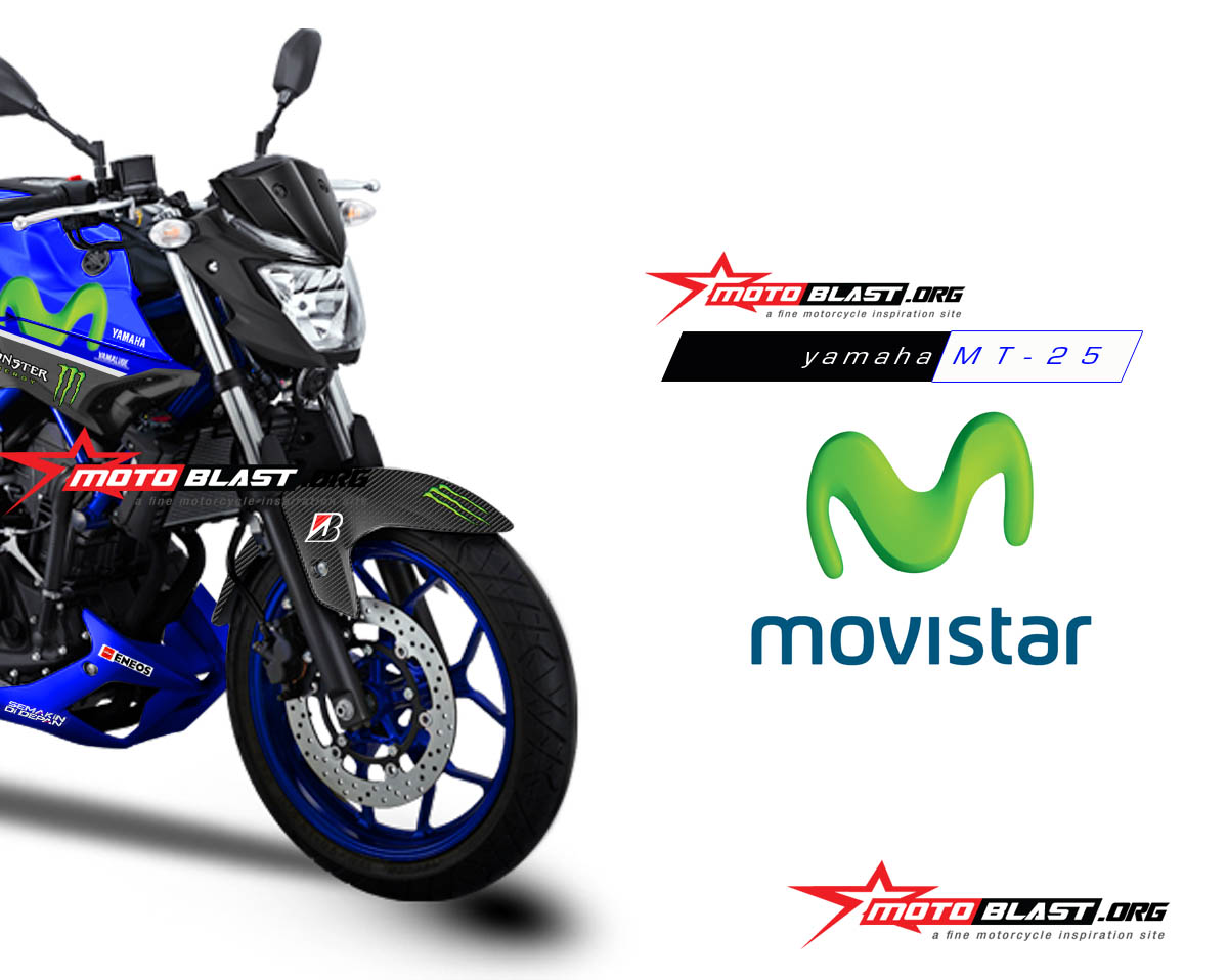 HOT Perdana Modif Striping Yamaha MT 25 Movistar Motogp 2015