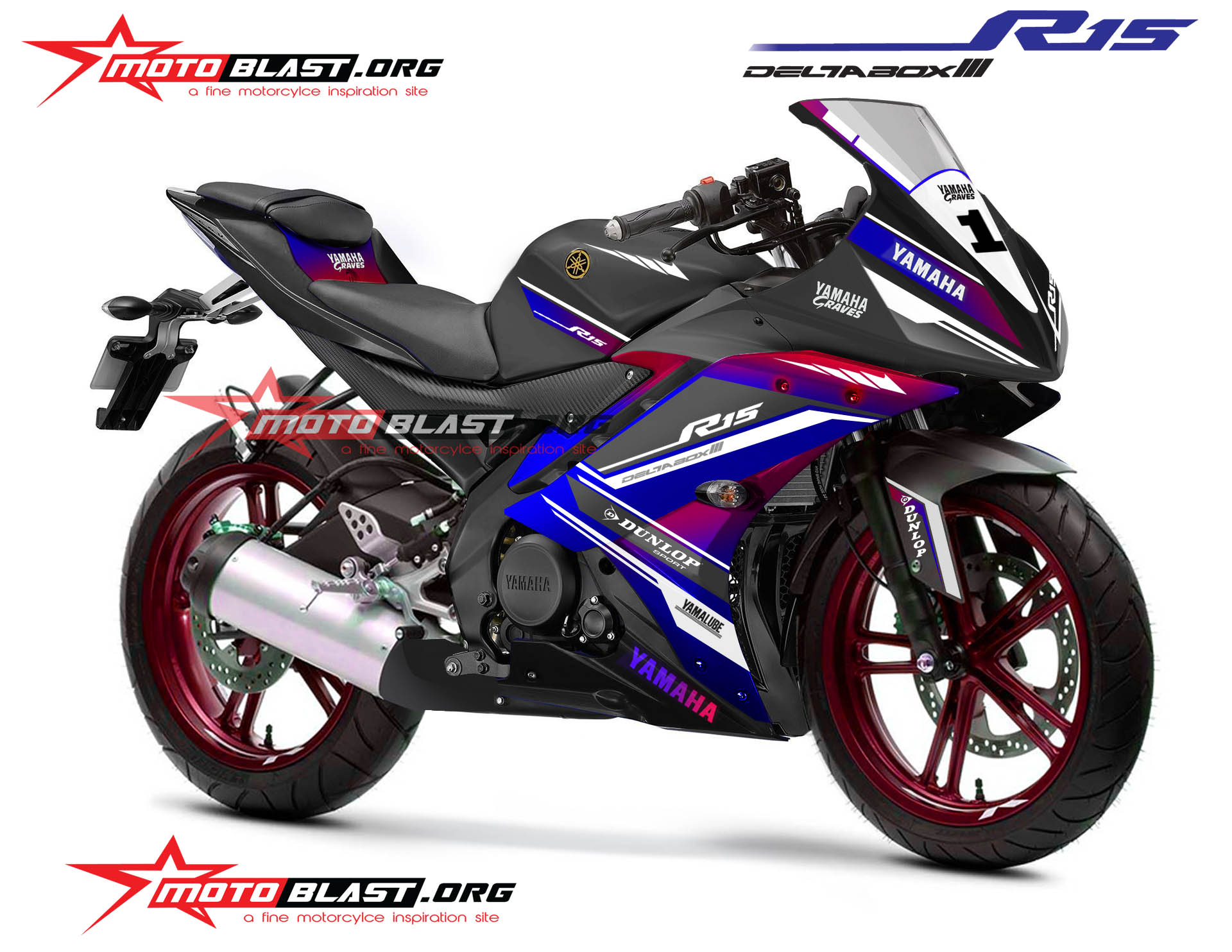 Special Edition Striping Yamaha R15 Black - Racing Style ! Monyorr 