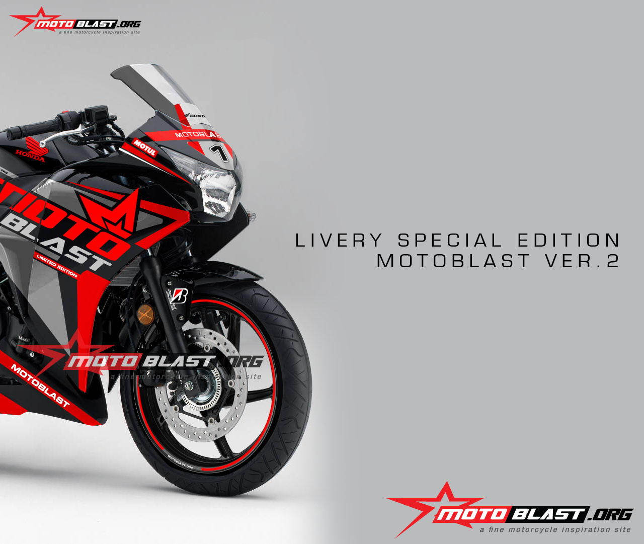 Modif Striping Honda CBR250R Thailand 2012 Livery MOTOBLAST Limited Edition Aplikasi Ke Motor Saya Sendiri MOTOBLAST