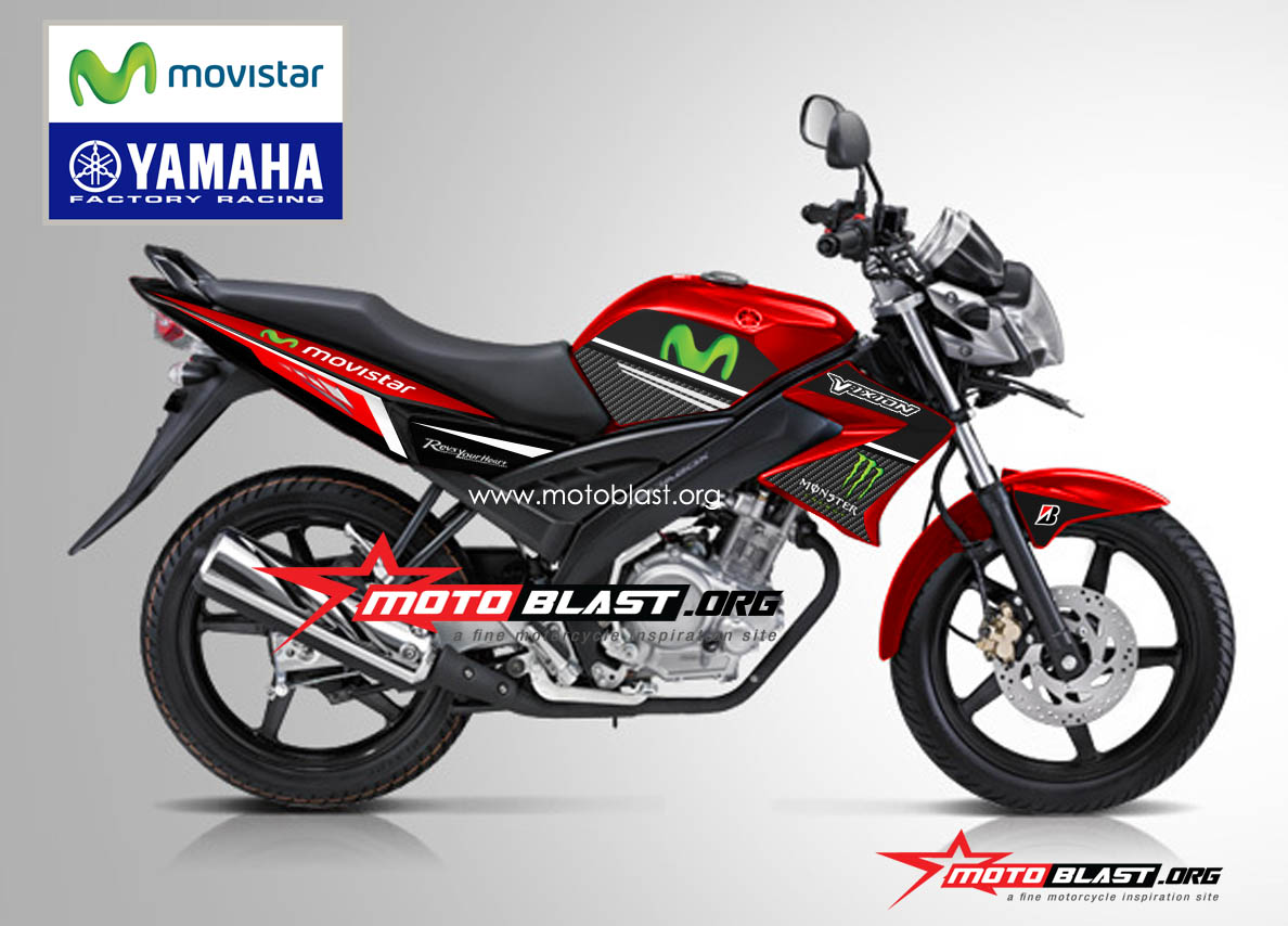 Grafis Inspirasi Yamaha OLD Vixion RED Movistar Lagi MOTOBLAST