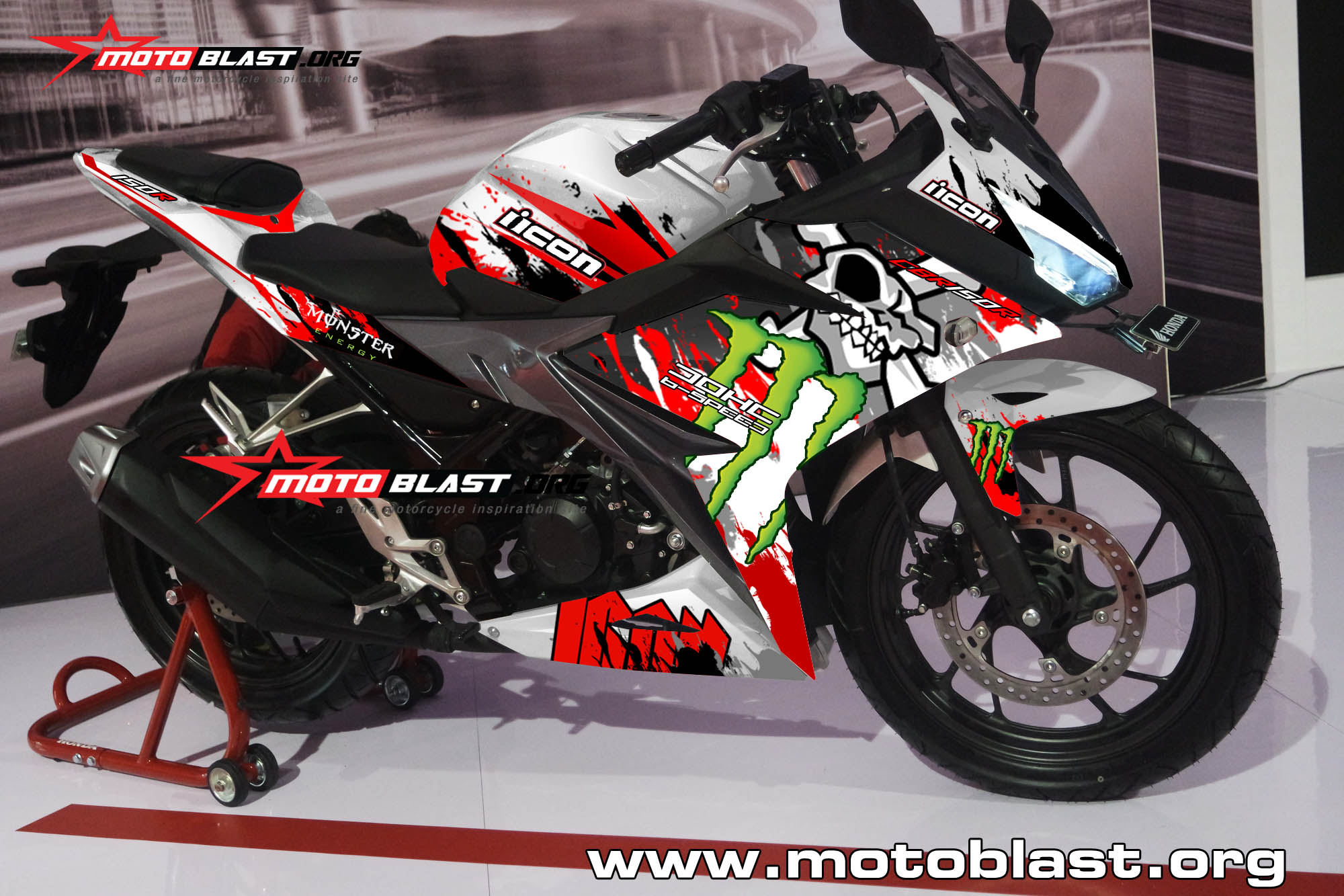 Motoblast Modifikasi Striping Honda All New CBR150R White