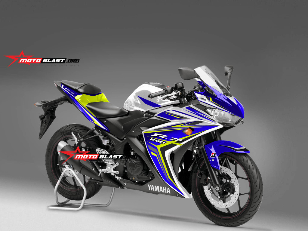 Motoblast Tiga Modifikasi Yamaha R25 Striping Glow Simple