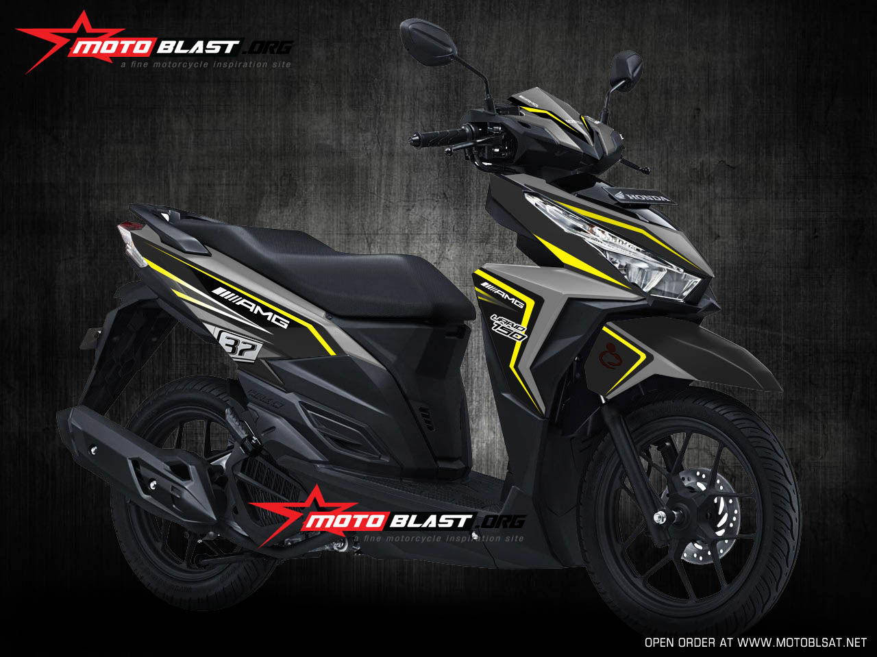 Graphic Kit Modif Striping Honda Vario 150 Black White Terbaru