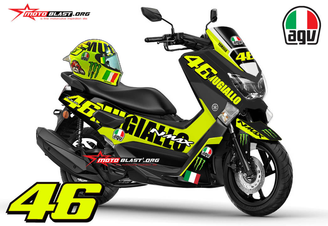 Graphic Kit Yamaha NMAX Black ala Helmet AGV special sirkuit Mugello .