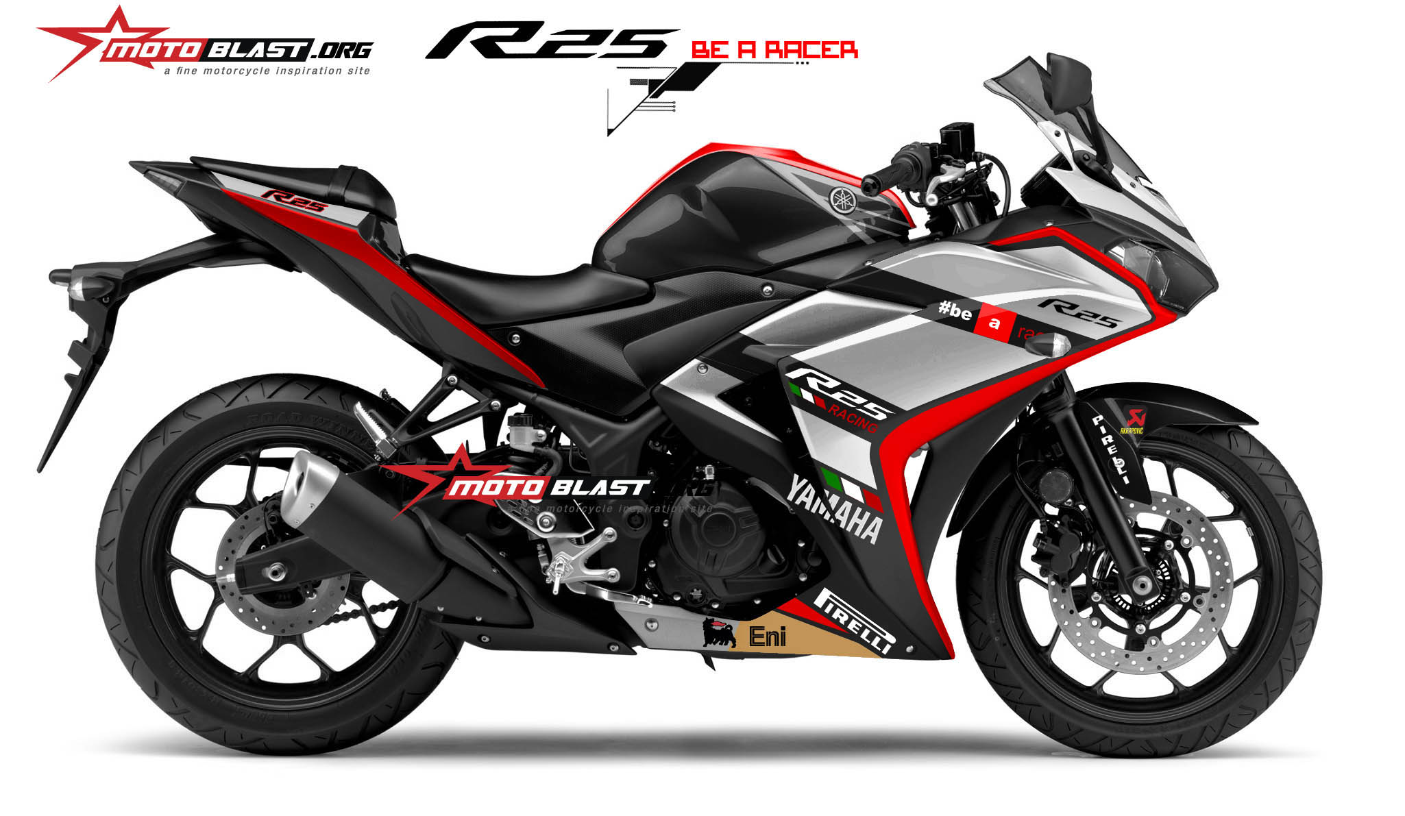 Motoblast Modifikasi Striping Yamaha R25 Black Ala Aprilia