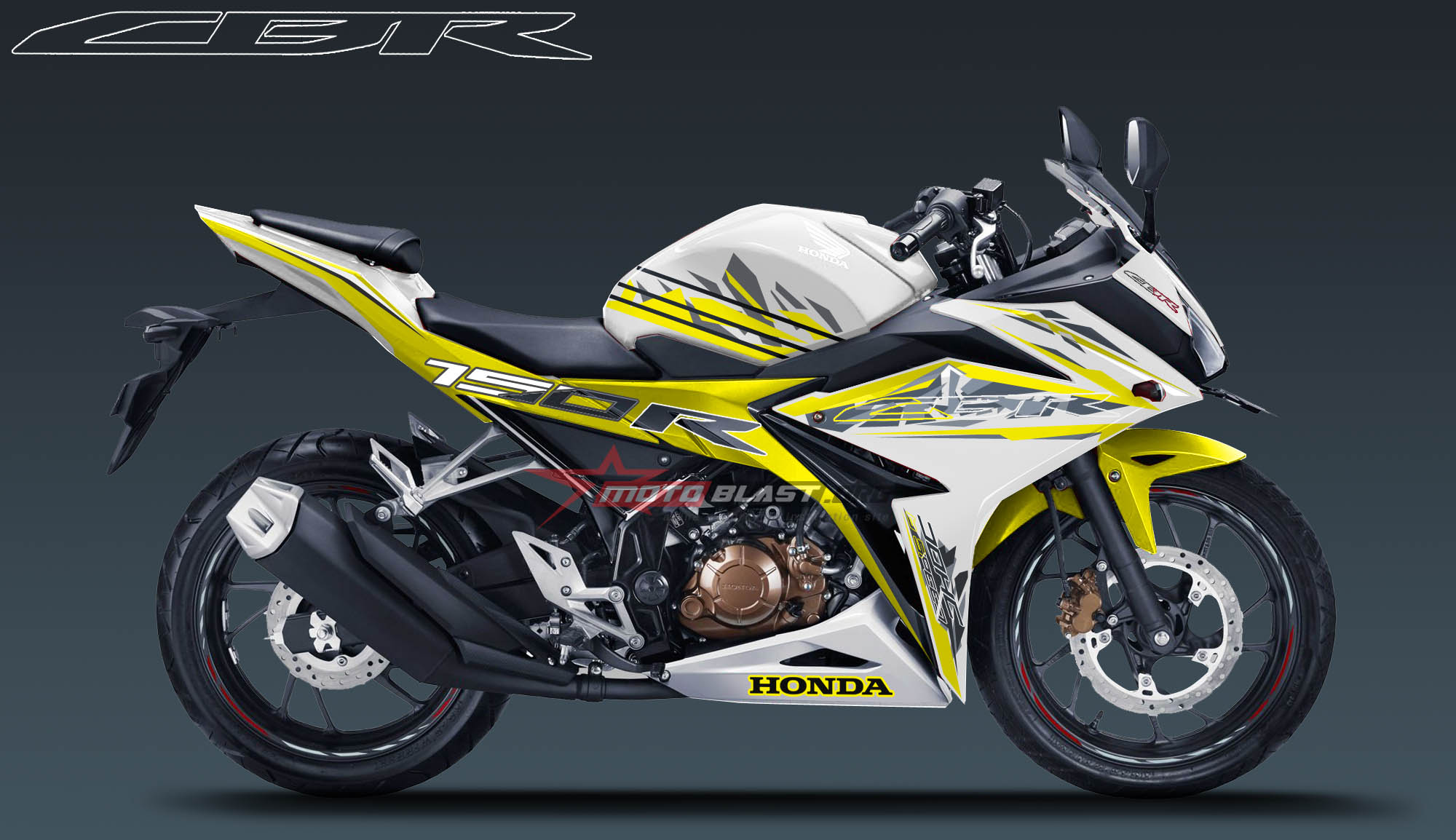 Motoblast Modifikasi Striping Honda New CBR150R White