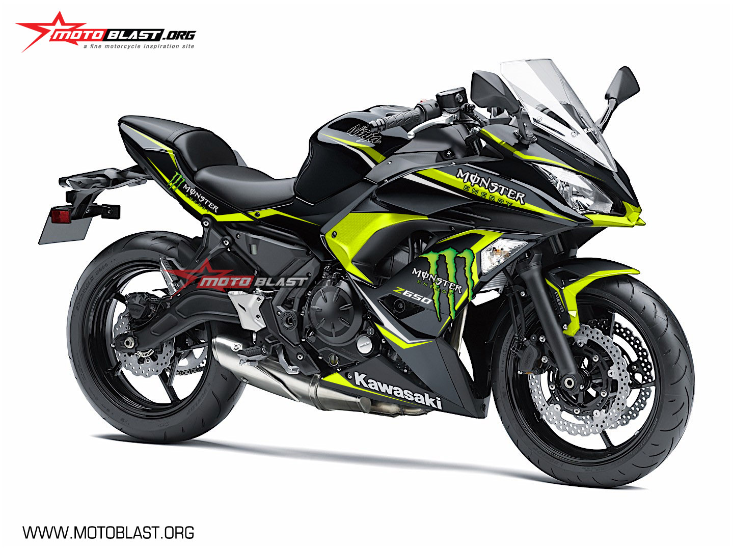 Modifikasi Striping Kawasaki Ninja 650 2017 Black Monster