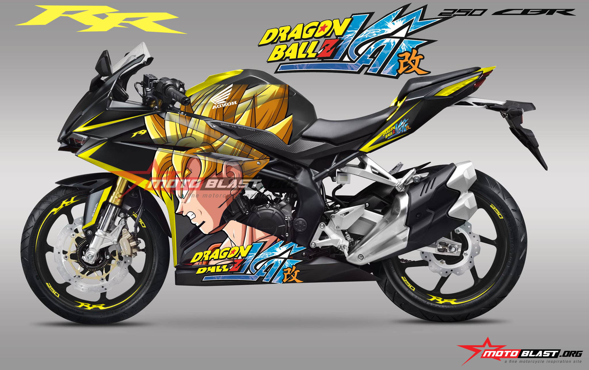 Motoblast Modifikasi Striping Honda CBR250RR Black Dragon
