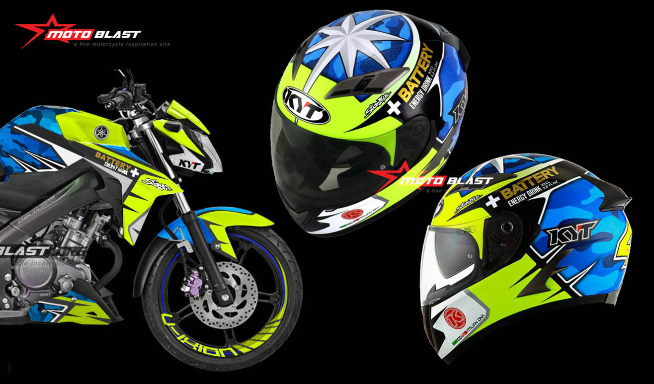 Modifikasi Striping Yamaha New Vixion Advance Livery Helmet Aleix