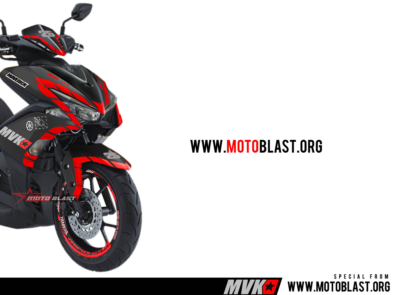 Modifikasi Striping Motor Yamaha Aerox 155vva Black Matte MVK25