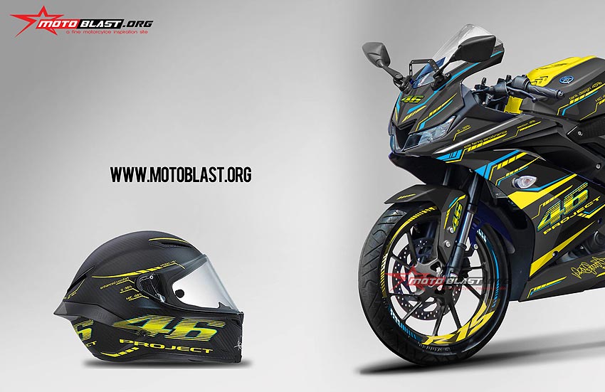 Modifikasi Striping All New Yamaha R V Black Vr Project Motoblast