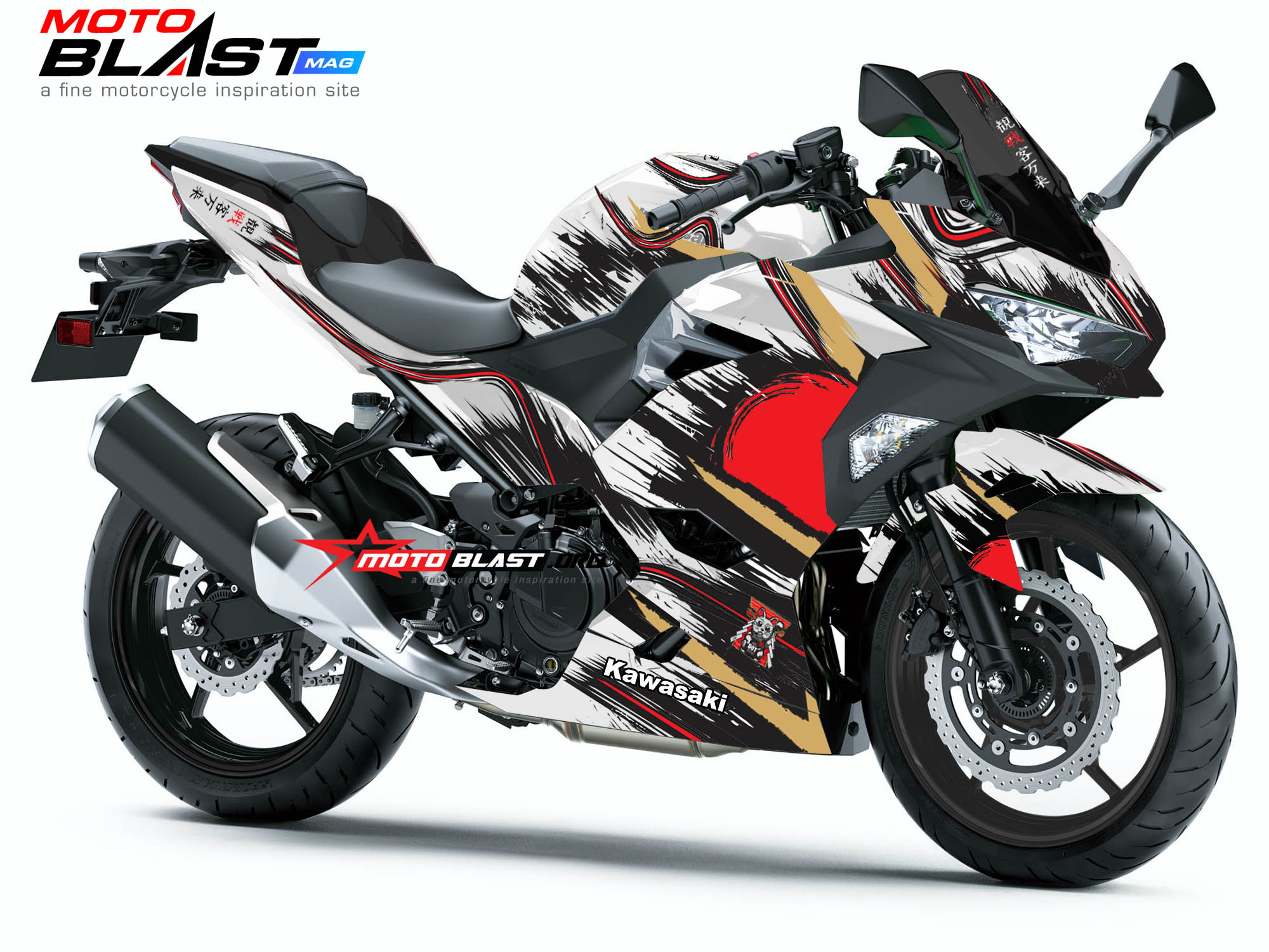 Modifikasi Striping Ninja R Fi Livery Helm Shoei Motegi Japan