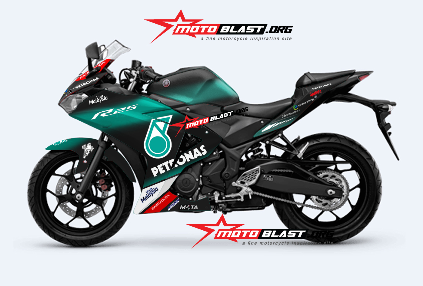 Modifikasi Striping Yamaha R25 Livery Petronas SRT MOTOBLAST