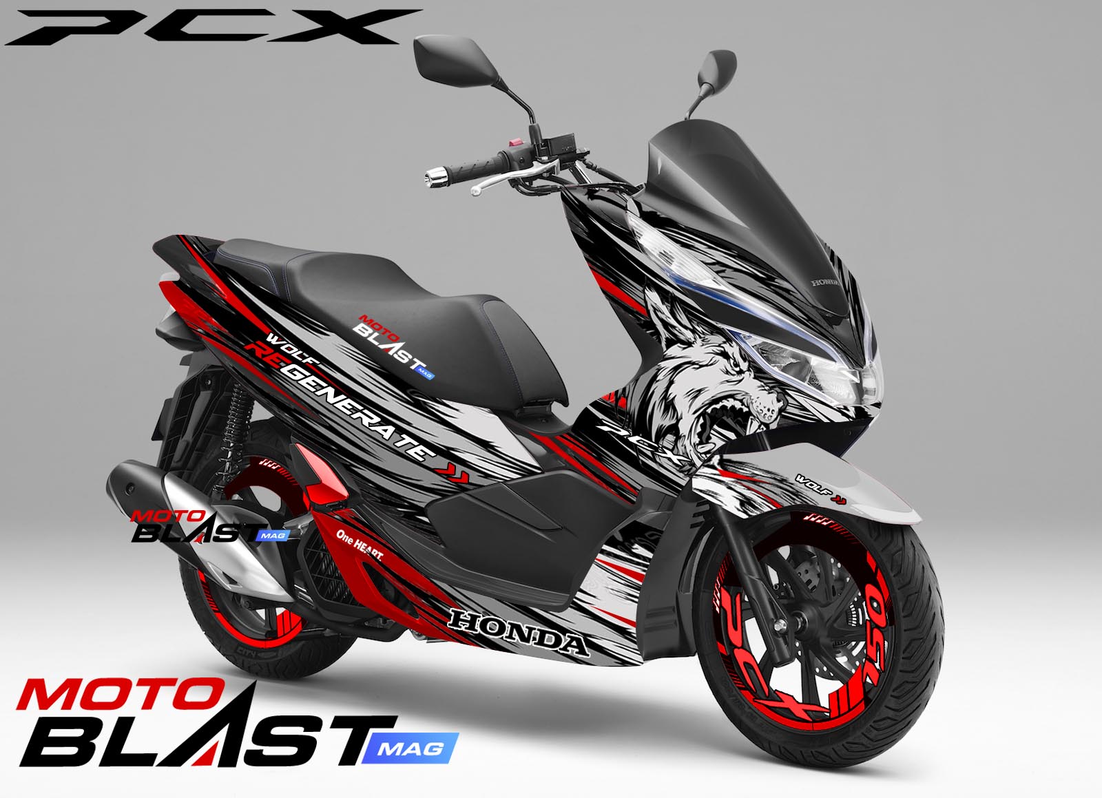 Modifikasi Striping Honda Pcx Lokal Wolf Motoblast