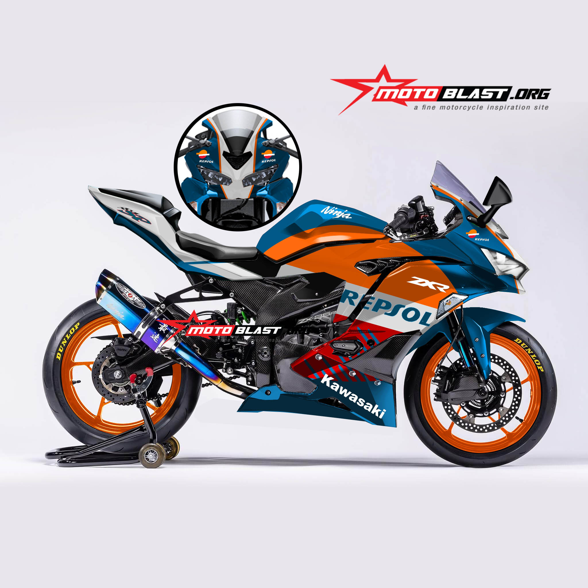 Modifikasi Striping Kawasaki Ninja Zx R Livery Repsol Nsr Motoblast