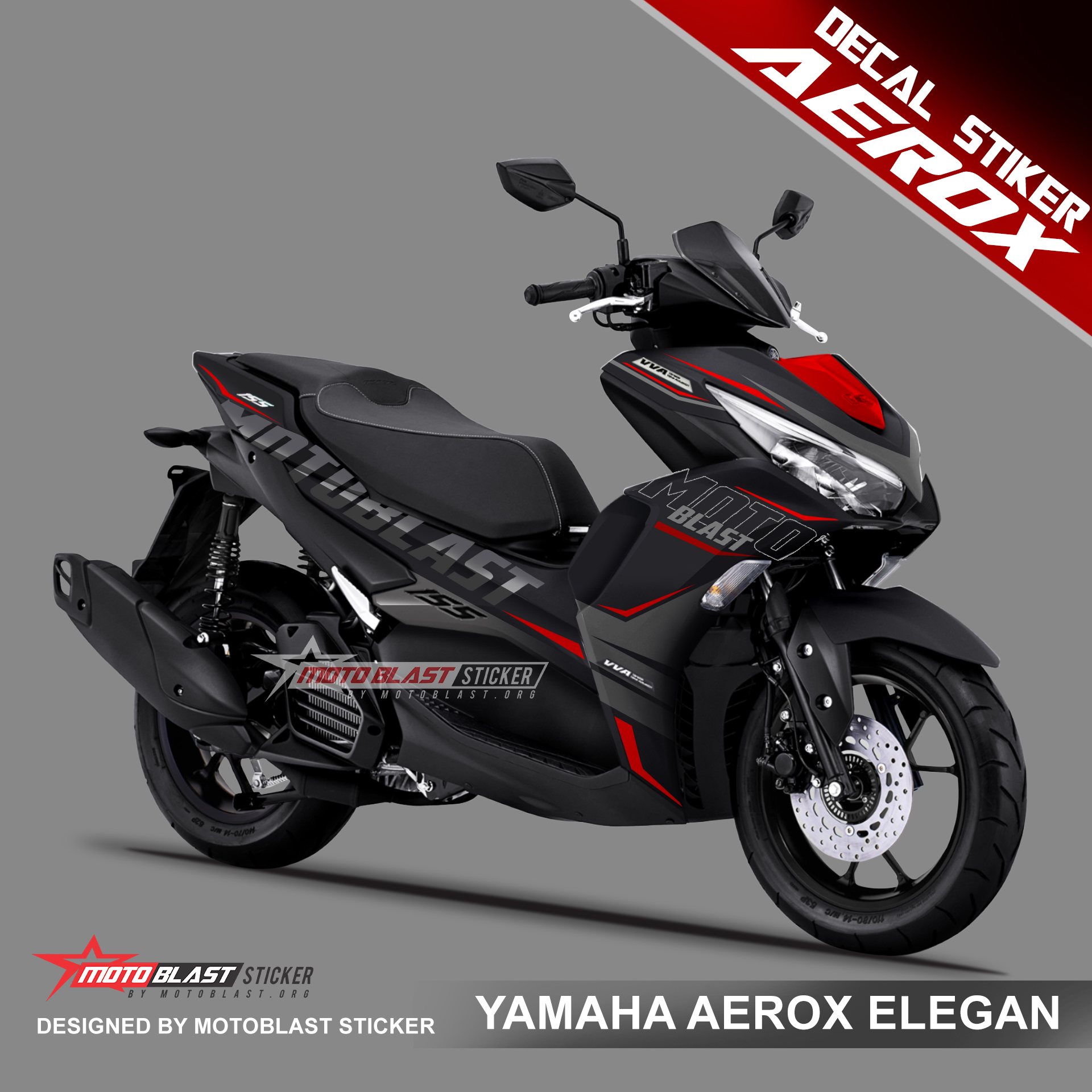 Modifikasi Striping Yamaha New Aerox Black Elegan Motoblast