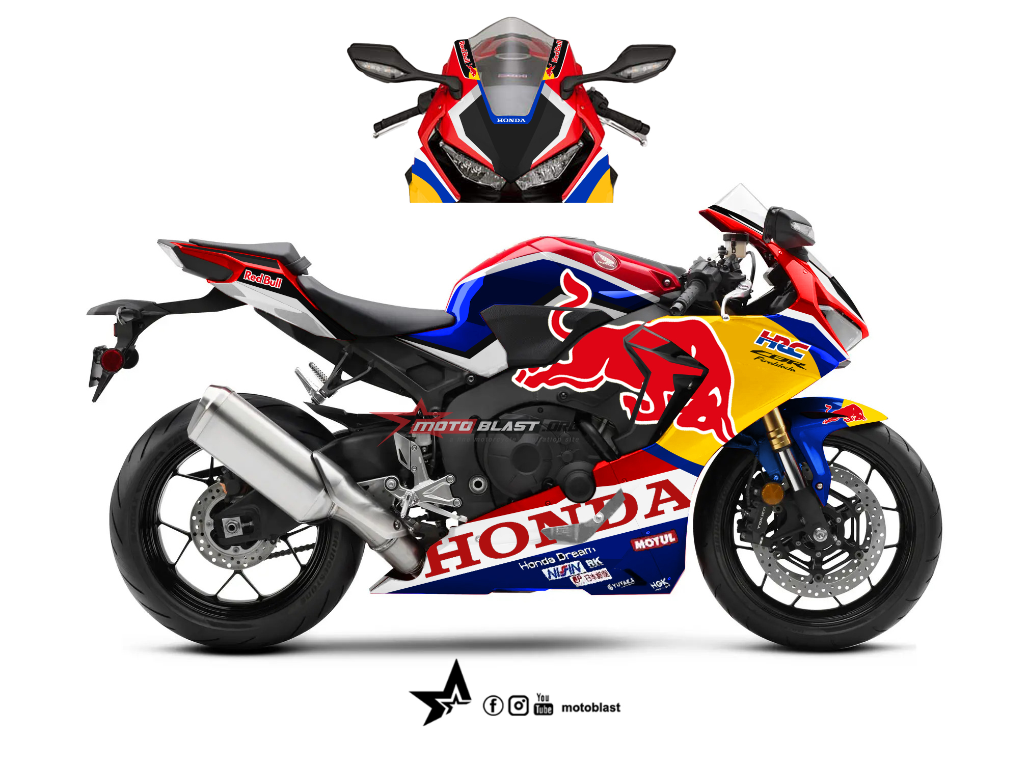 Modifikasi Striping Honda Cbr Rr Fireblade Redbull Wsbk Motoblast