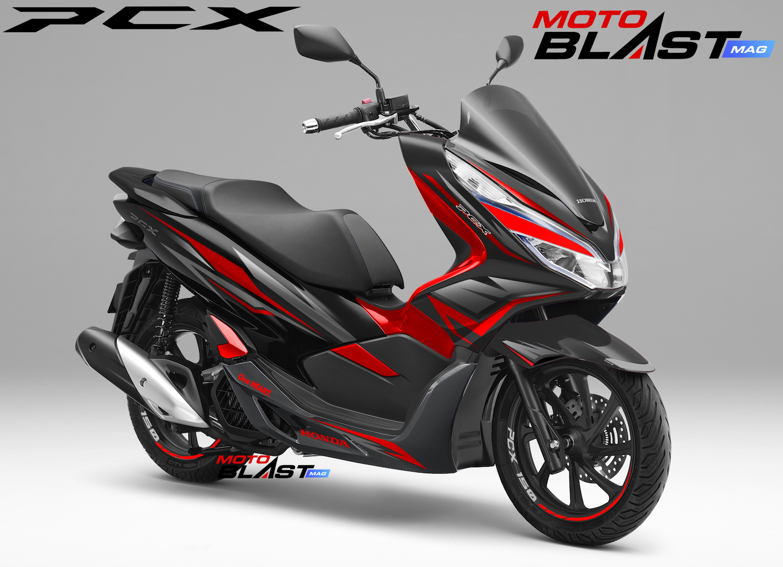 Modifikasi Striping Honda Pcx 150 Black Wings Motoblast