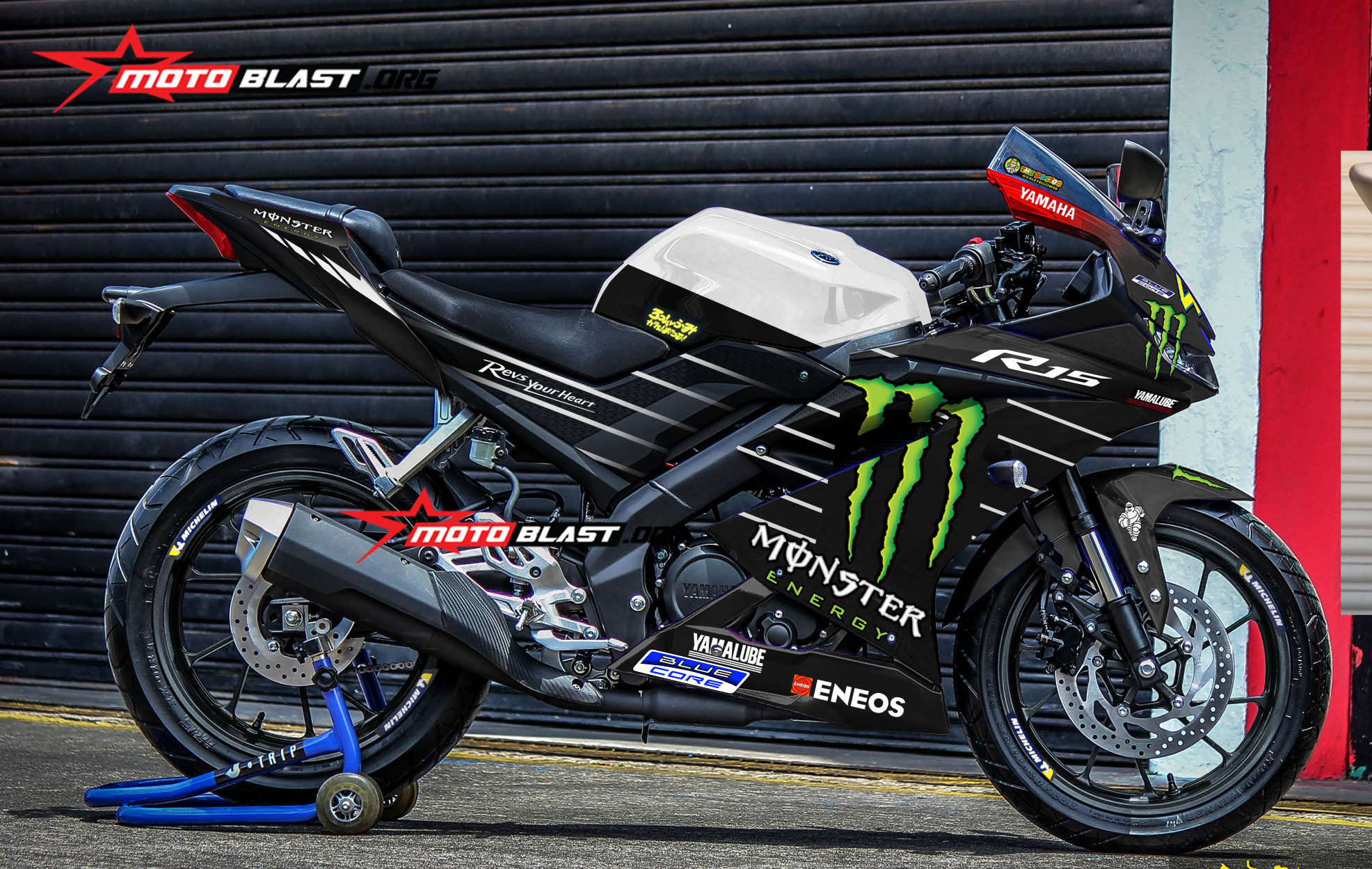 Modifikasi Striping Yamaha R15 V3 Monster Gp 2019 Motoblast
