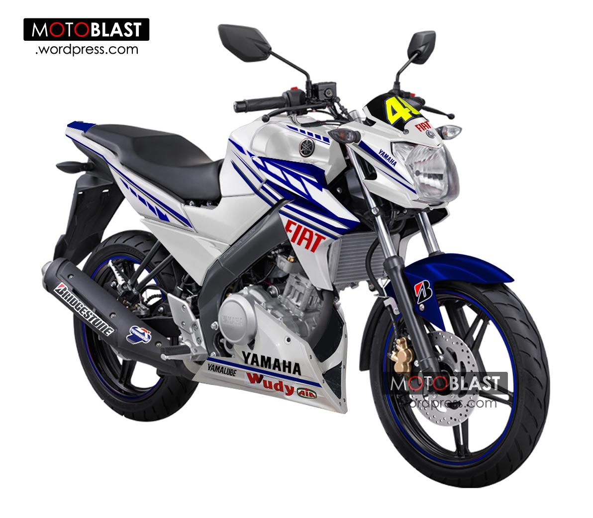 Modif Striping New Vixion White FIAT4 MOTOBLAST