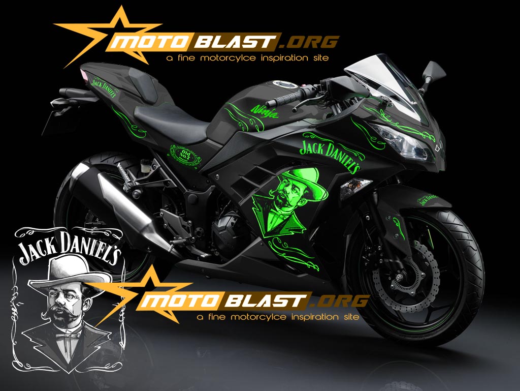 modif striping kawasaki ninja 250r FI black – jack daniel5 – MOTOBLAST