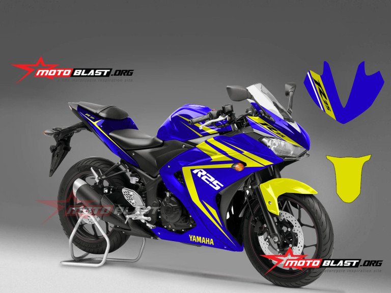 Yamaha R25 Blue Yellow