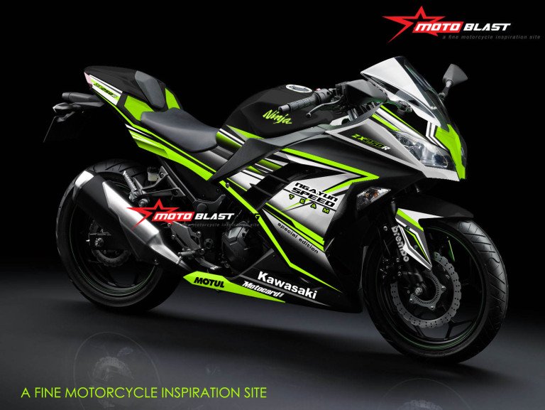 1- NINJA 250R FI BLACK-SUPER GREEN