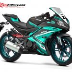 modifikasi motor yamaha R15 black stiker desain stabilo