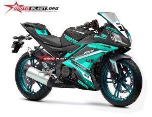 modifikasi motor yamaha R15 black stiker desain stabilo