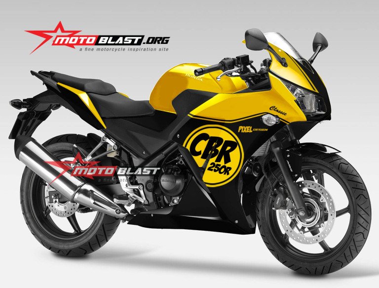 HONDA CBR250R NEW-YELLOW BLACK-RETRO motoblast