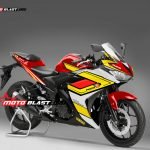 yamaha R25 red yellow motoblast
