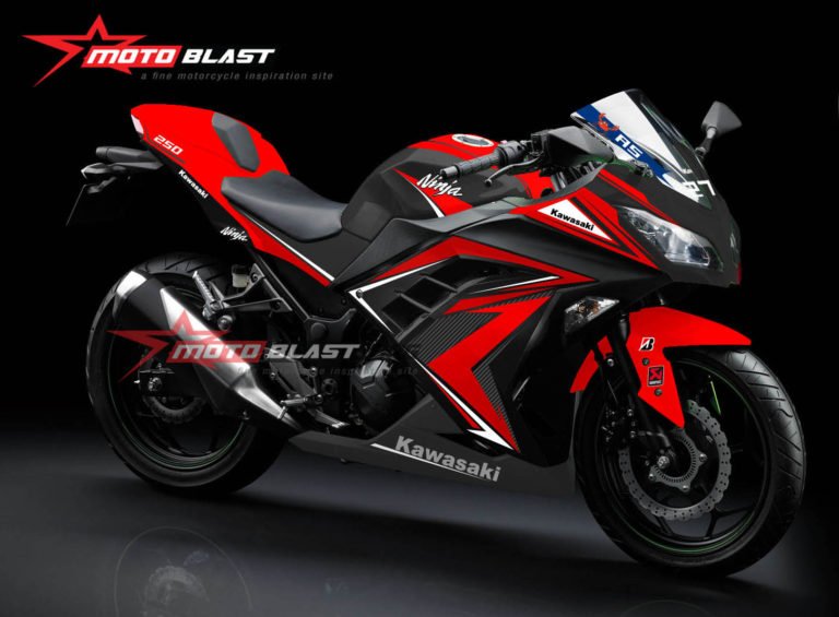 NINJA 250R FI BLACK RED SLASH