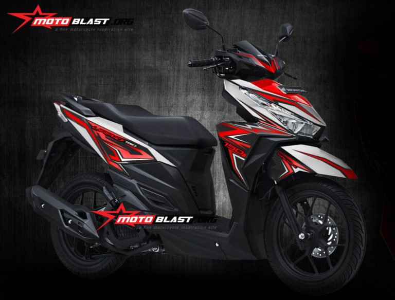 1- VARIO 150 WHITE RED SLASH
