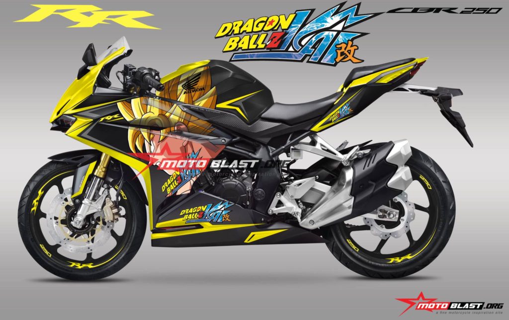 Modifikasi Striping Honda New CBR250RR Black Dragon Ball 