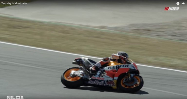 marquez test dicatalunya memakai rc213v knalpot pendek
