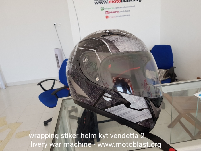 Wrapping decal stiker helm KYT VENDETTA 2  livery IRONMAN 