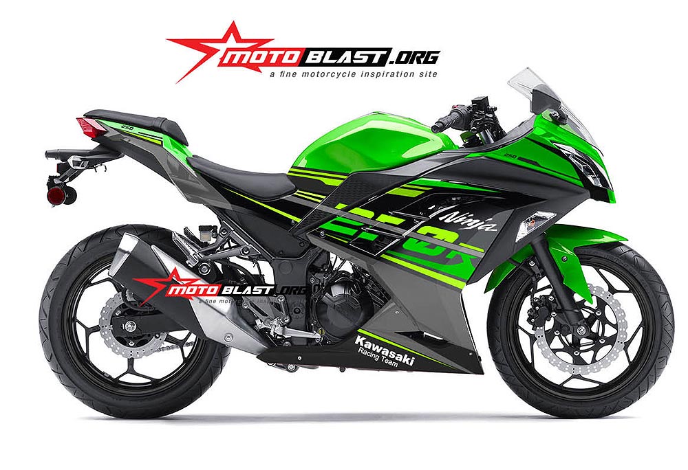 Modifikasi Striping Ninja 250R livery versi terbaru 2018 - MOTOBLAST