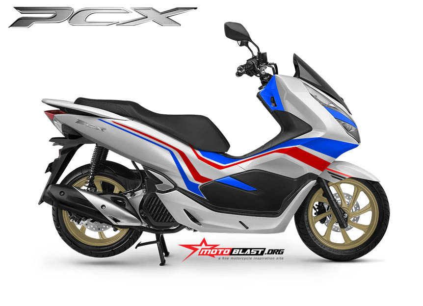 Modifikasi Striping Honda New Pcx 150 Lokal White Rwb Jadul Motoblast 4831